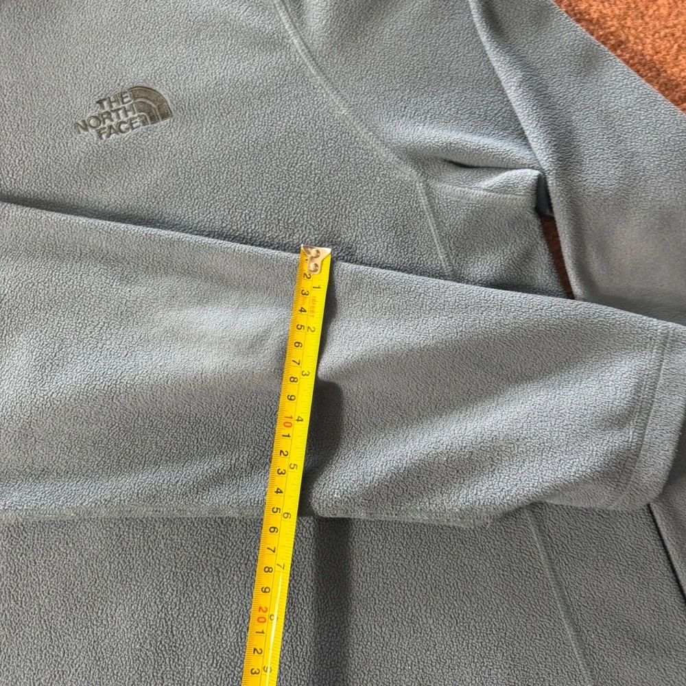 A+ The North Face Mens TKA 100 Glacier 1/4 Zip Fleece‎ Pullover Blue Gray Large